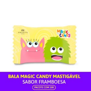 BALA MASTIGÁVEL MAGIC CANDY - PACOTE COM 100 UNIDADES
